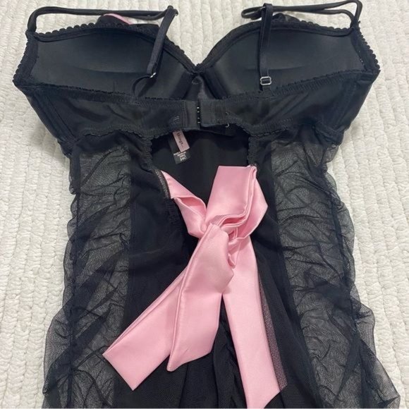 Victoria’s Secret Sexy Little Things Chemise Baby Doll Black Size 34‎ C - Picture 4 of 12